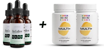 Linfaflow® Buy 3 Get 2 Bonus bundle — 3 bottles plus 2 free Multi+ D3 & K2 bottles